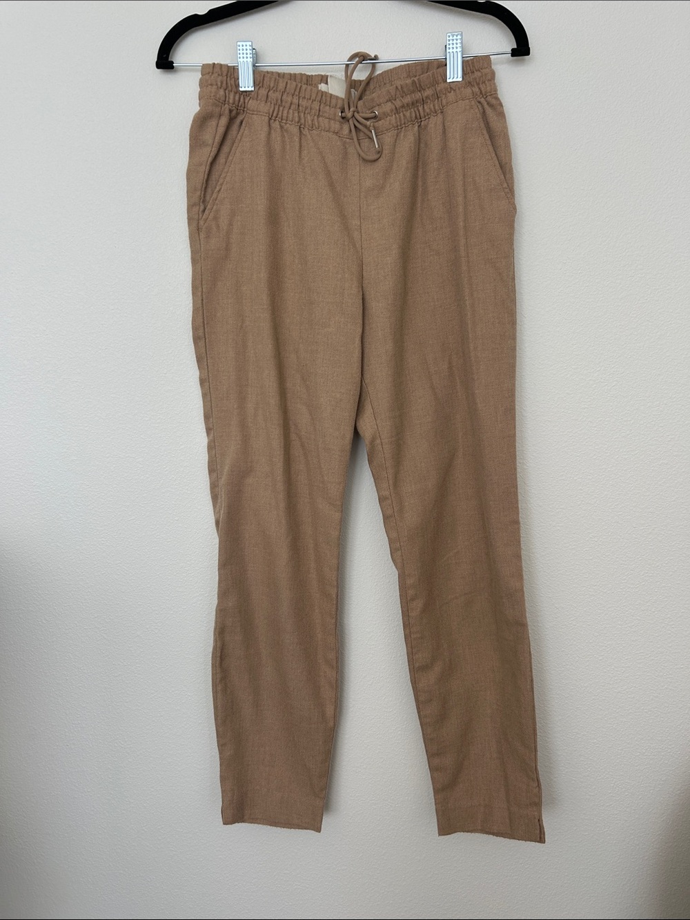 H&M Women's Straight Leg Drawstring Pants - Light Tan